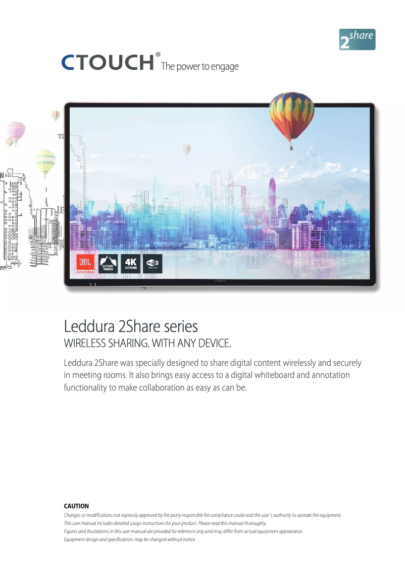 Page n°1 - Manuel utilisateur CTOUCH Leddura 2Share