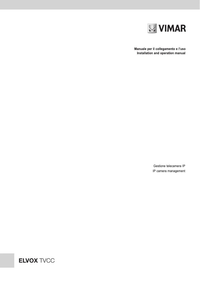 Page n°1 - Manuel utilisateur Vimar ELVOX 4621.3312EMA