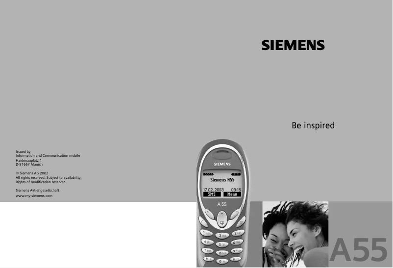 Página 1 del manual Manual de usuario Siemens A55