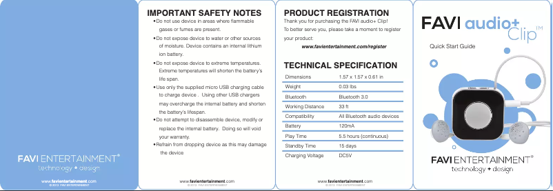 Image de la première page du manuel de l'appareil FEIBT-02-WH