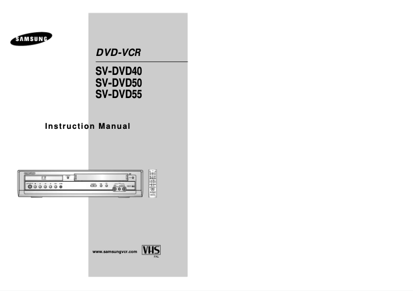 Page n°1 - Manuel utilisateur Samsung SV-DVD50