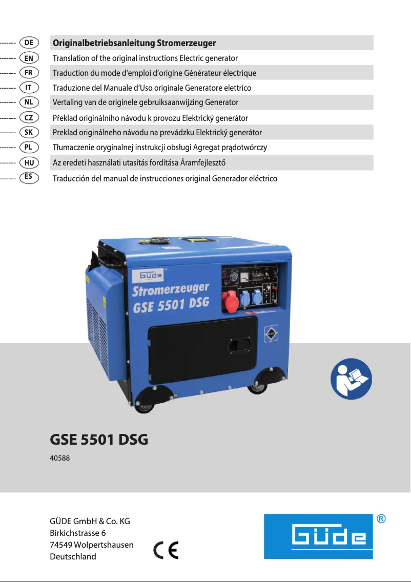 Página 1 del manual Manual de usuario Güde GSE 5501 DSG