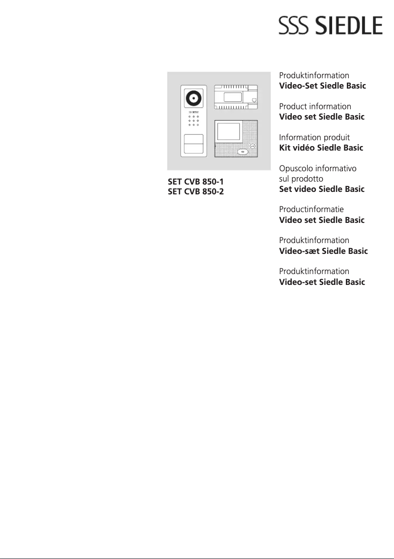 Page n°1 - Manuel utilisateur Siedle SET CVB 850-1