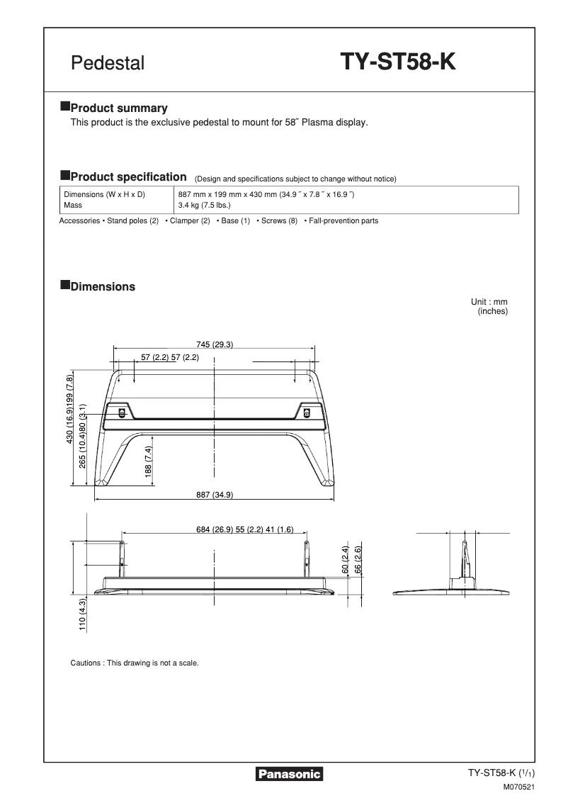 Imagen de la primera página del manual del dispositivo TY-ST58K