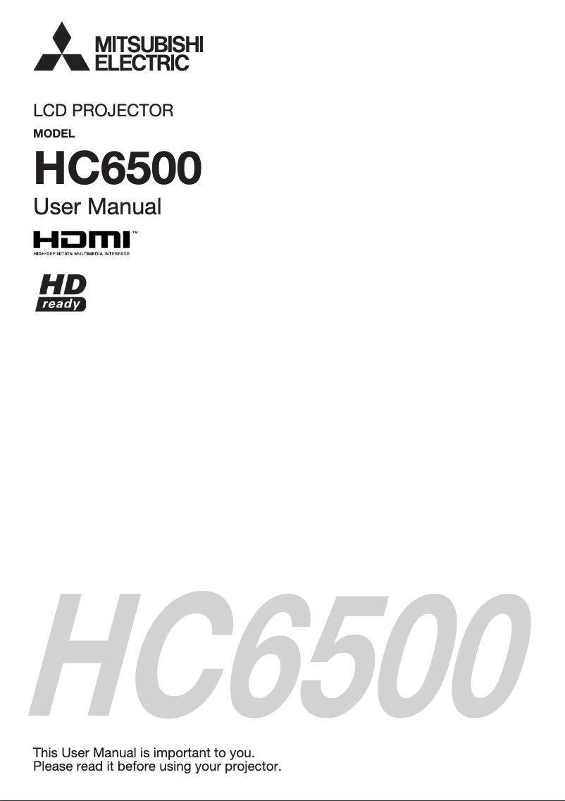 Image de la première page du manuel de l'appareil HC6500
