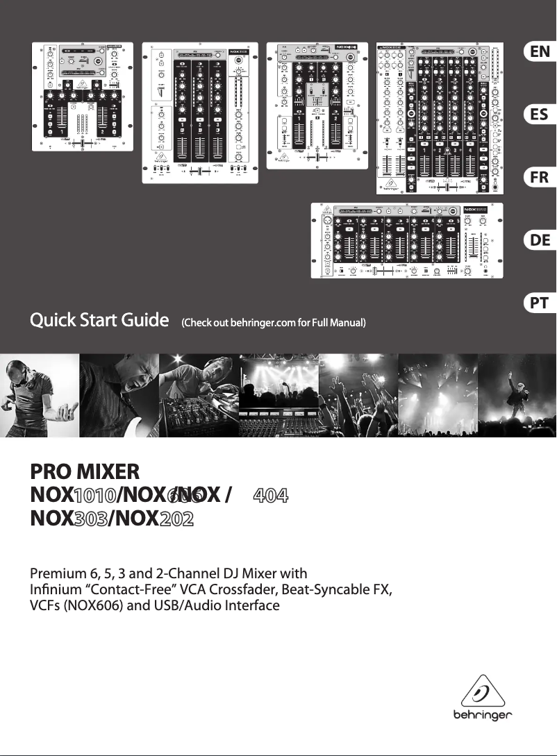 Página 1 del manual Guía de inicio rápido Behringer NOX606