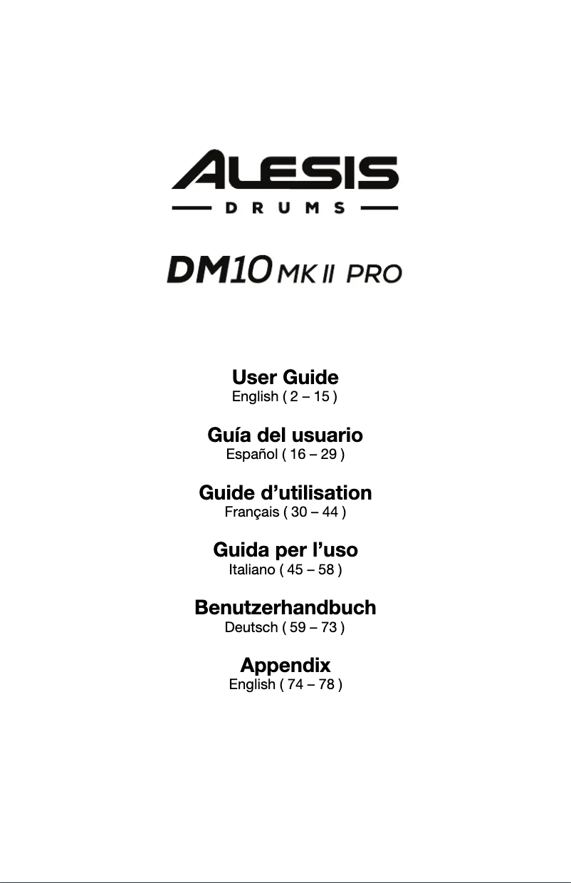 Page 1 of the manual Instructions / Assembly Alesis DM10 MKII Pro Kit
