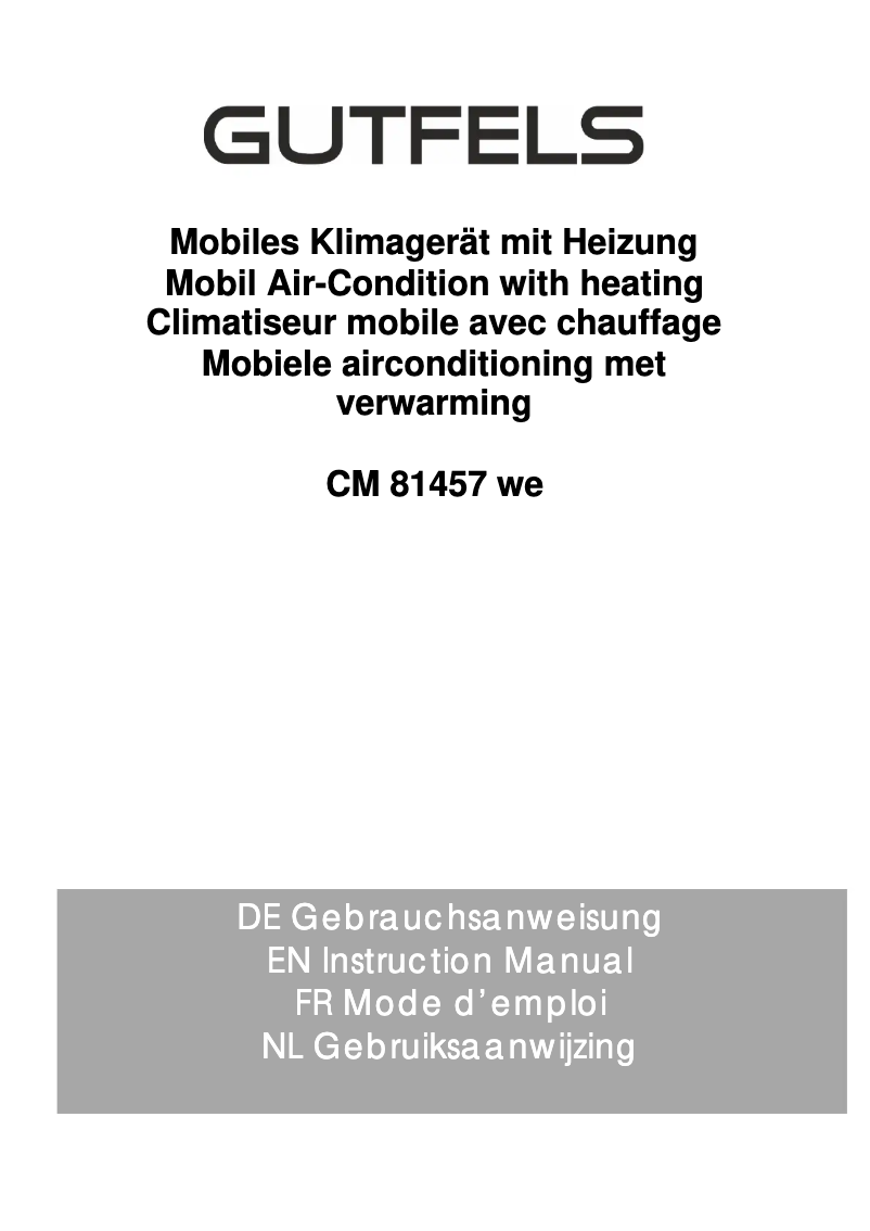 Page 1 de la notice Manuel utilisateur GUTFELS CM 81456 we