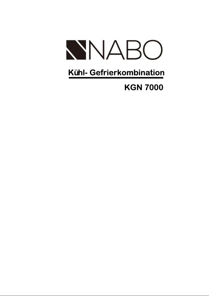Page n°1 - Manuel utilisateur Nabo KGN 7000