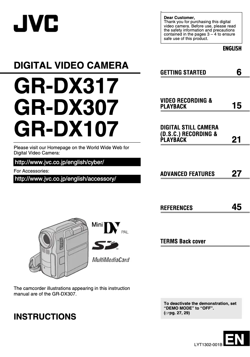 Image de la première page du manuel de l'appareil GR-DX317