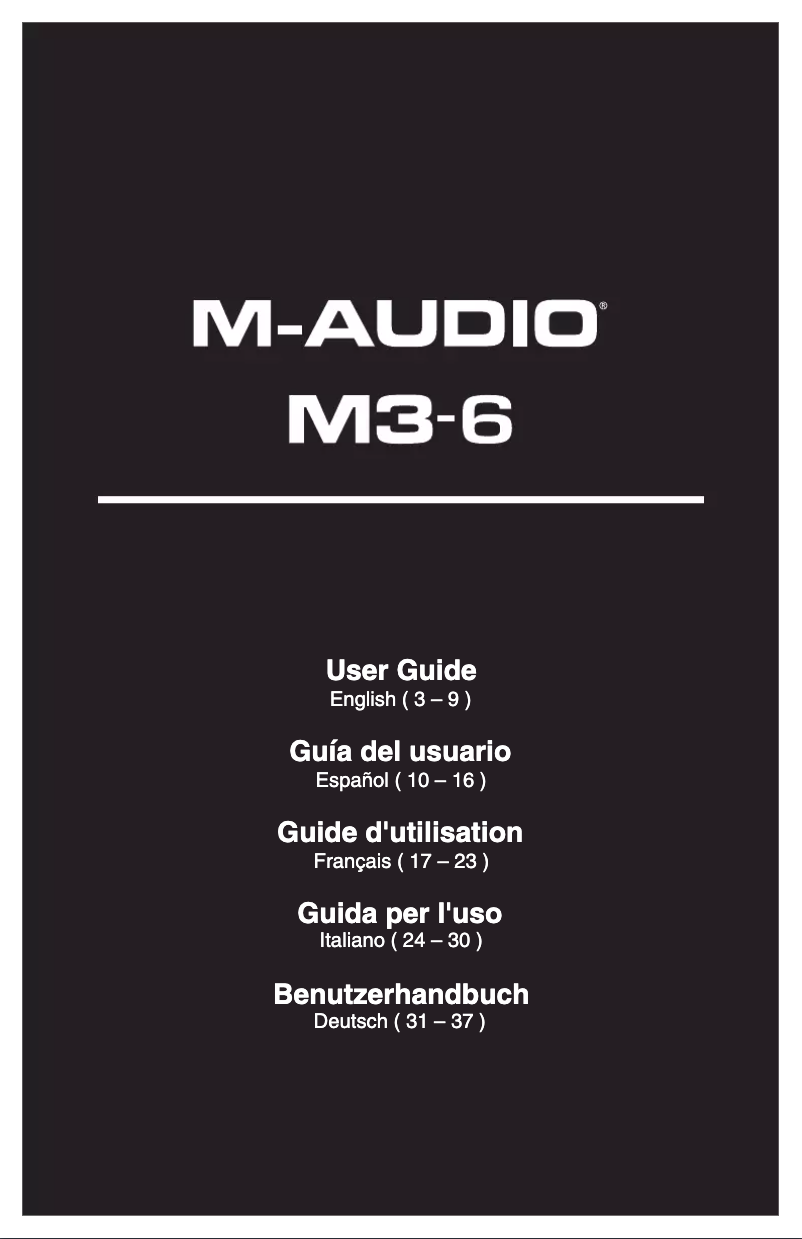 Page 1 de la notice Manuel utilisateur M-Audio M3-6