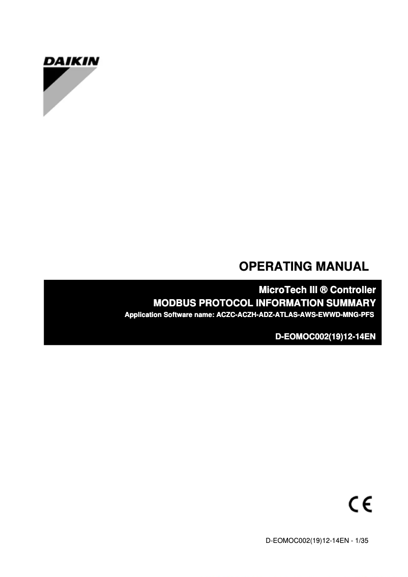 Image de la première page du manuel de l'appareil EWAD460D-XR