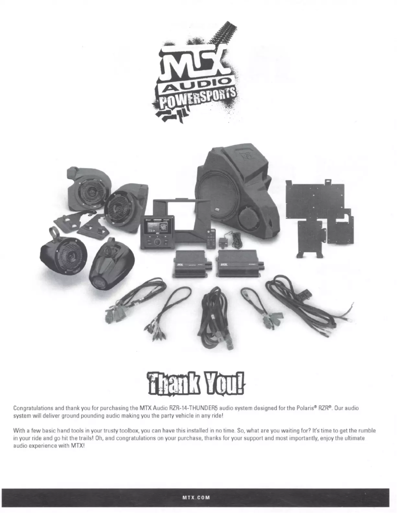 Page 1 de la notice Manuel utilisateur MTX Audio RZR-14-THUNDER5