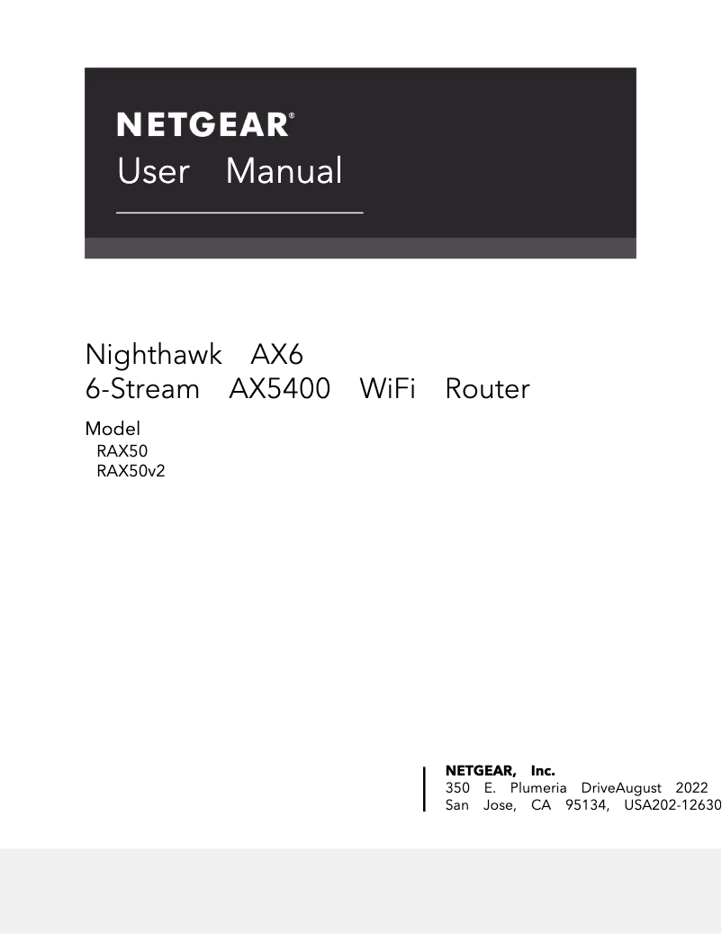 Page 1 de la notice Manuel utilisateur Netgear Nighthawk RAX50Sv2