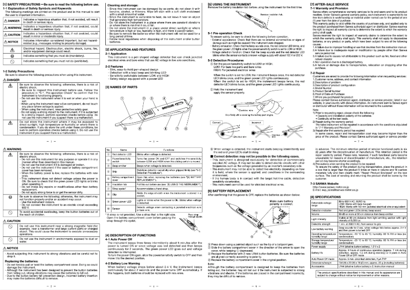 Page 1 de la notice Manuel utilisateur Sanwa KD3