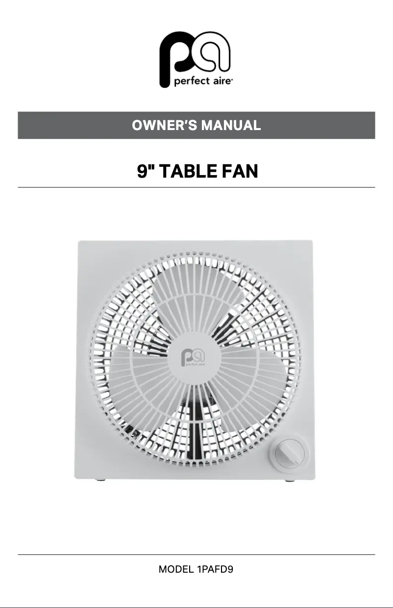 Page 1 de la notice Manuel utilisateur Perfect Aire 1PAFD9