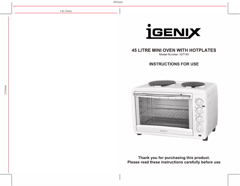 Page 1 de la notice Manuel utilisateur Igenix IG7145