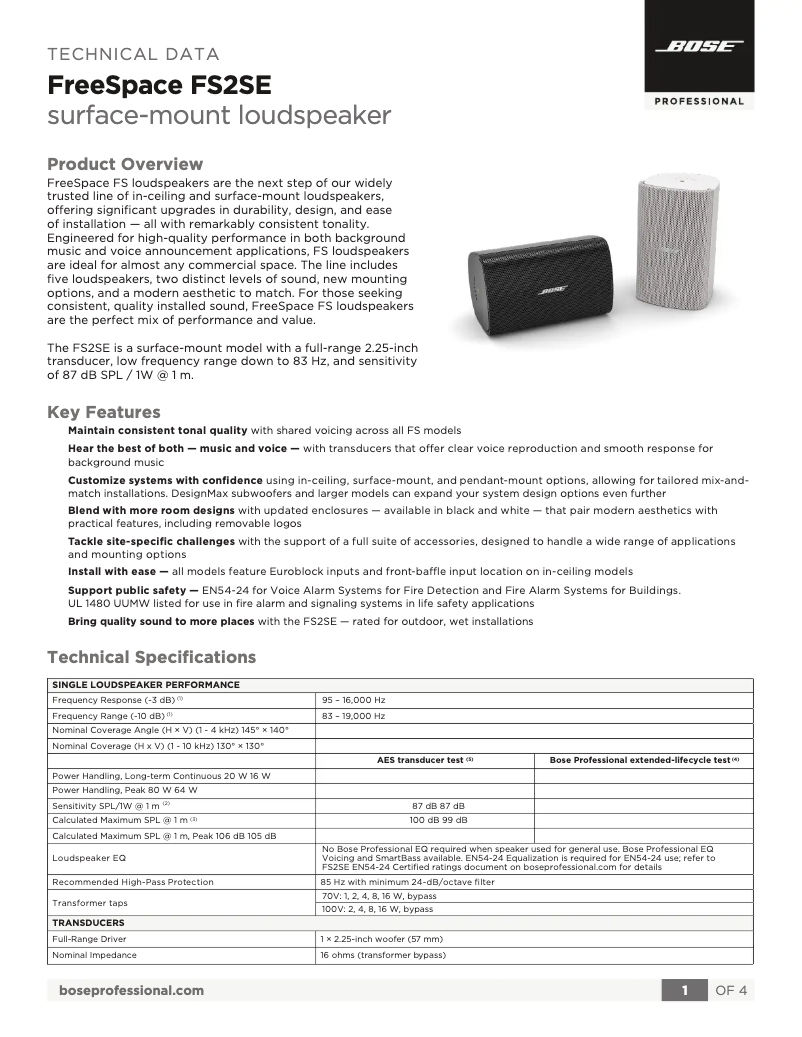 Image de la première page du manuel de l'appareil FreeSpace FS2SE