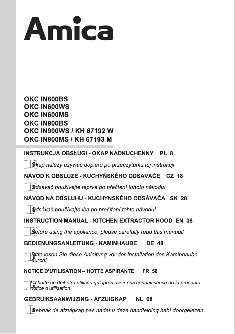 Page 1 de la notice Manuel utilisateur Amica KH 67193 M