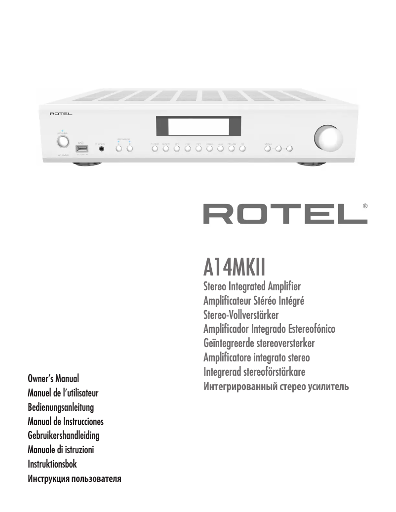 Page n°1 - Manuel utilisateur Rotel A14 MKII