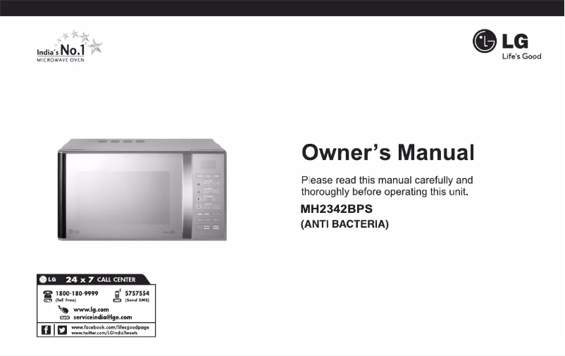 Image de la première page du manuel de l'appareil MH2342BPS