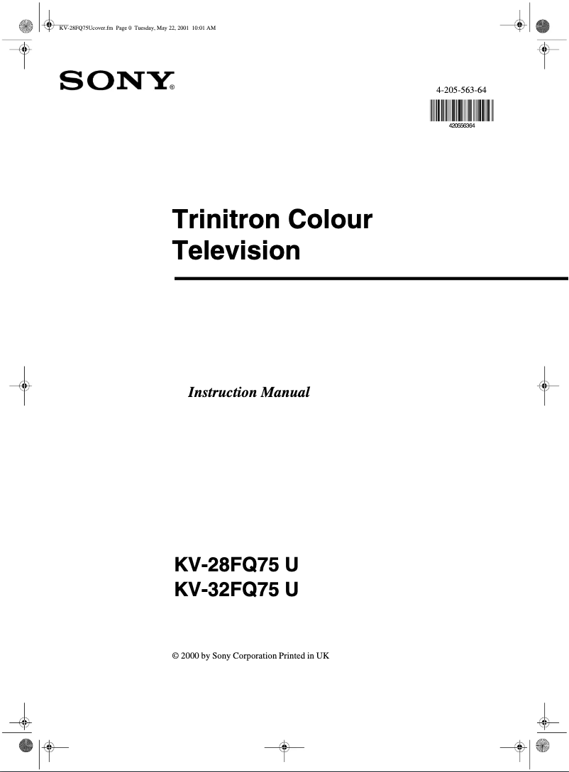 Image de la première page du manuel de l'appareil KV-32FQ75U