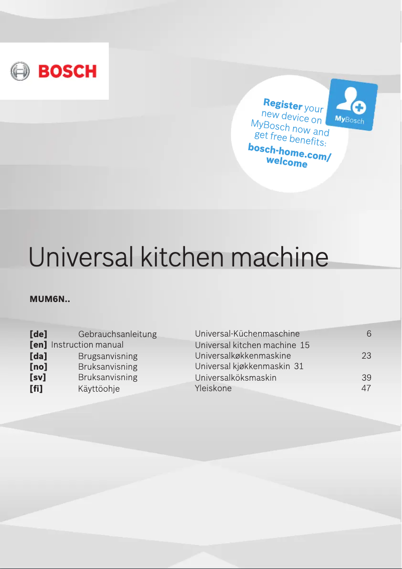 Página 1 del manual Manual de usuario Bosch MUM6N23A2
