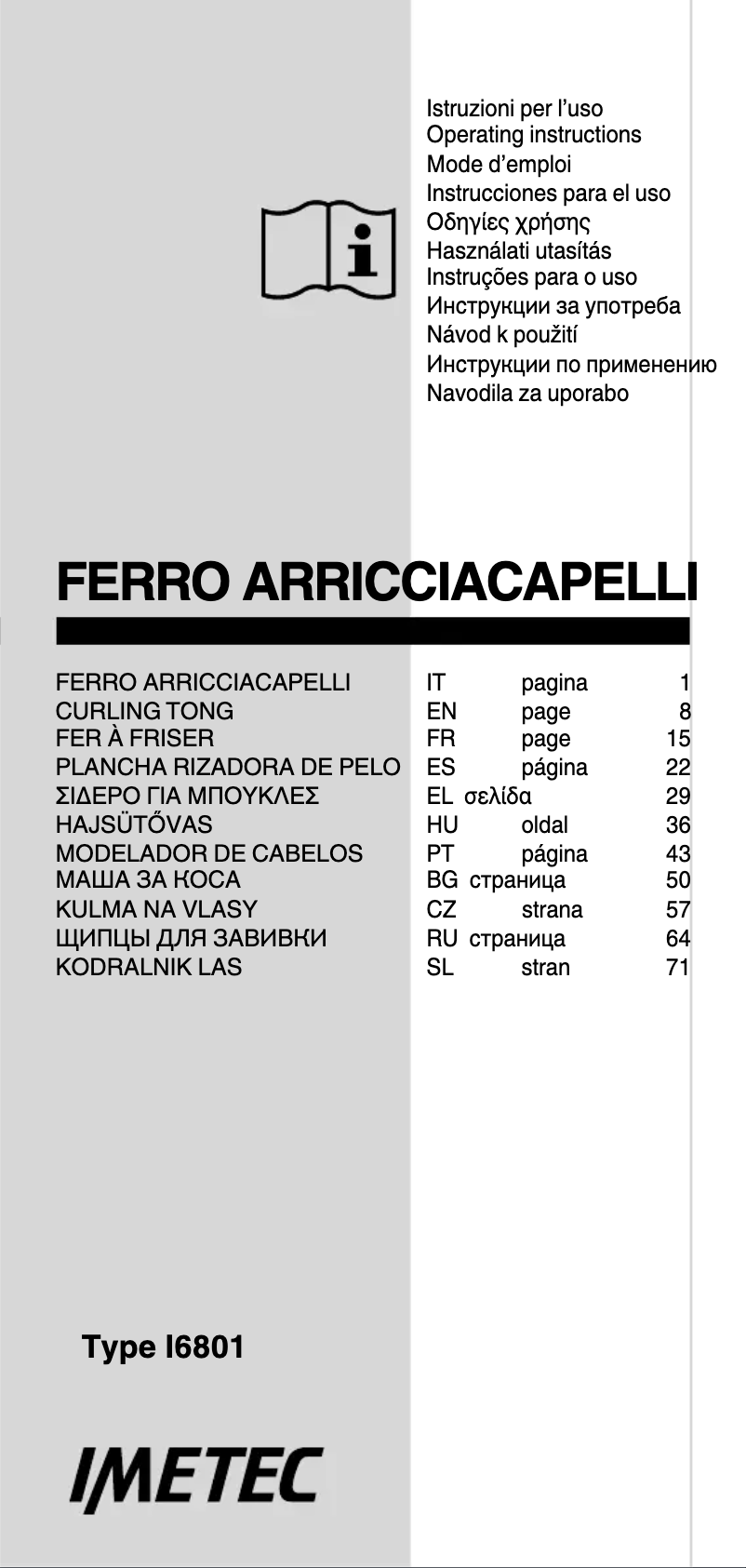 Page 1 de la notice Manuel utilisateur Imetec Bellissima GT13 50