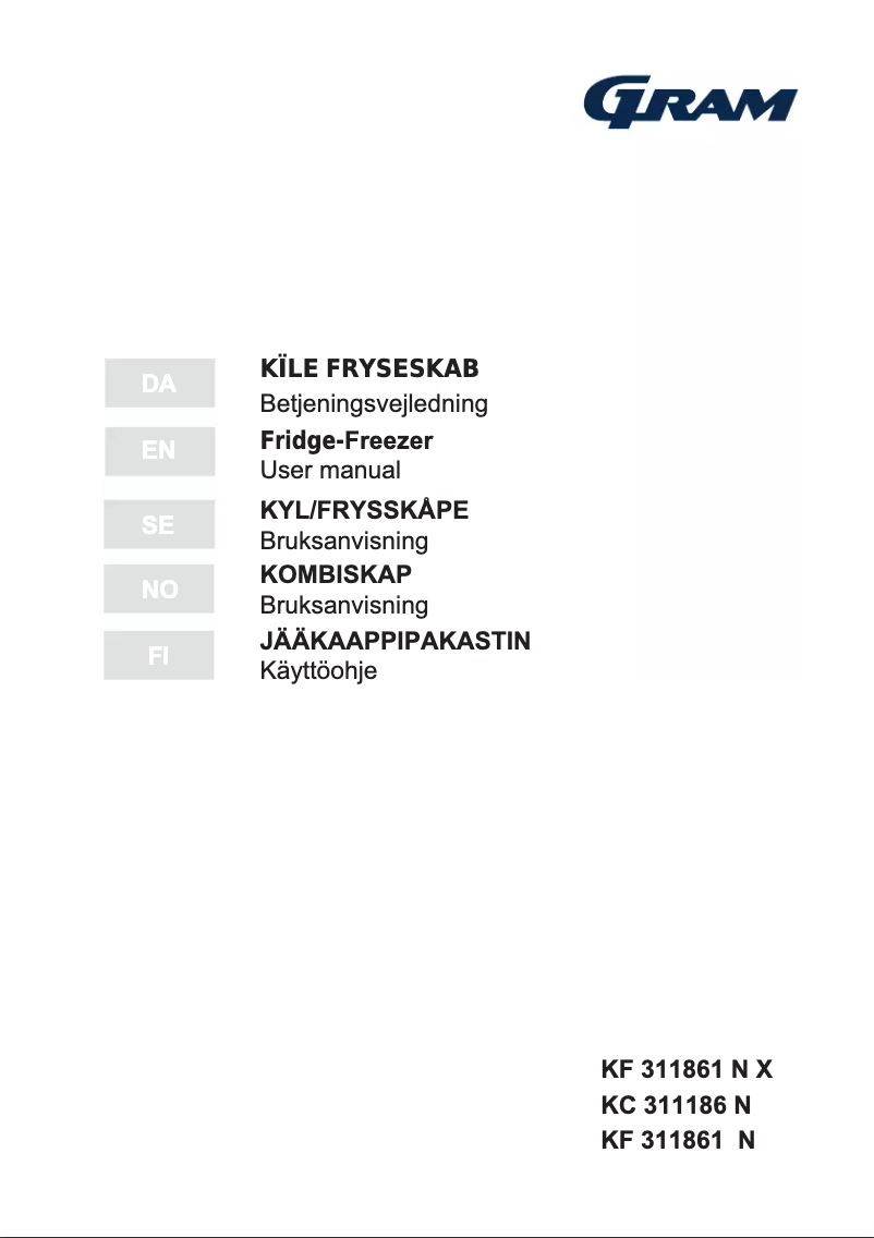 Page n°1 - Manuel utilisateur Gram KC 311186 N