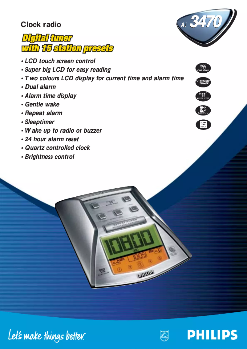 Page n°1 - Fiche technique Philips AJ3470