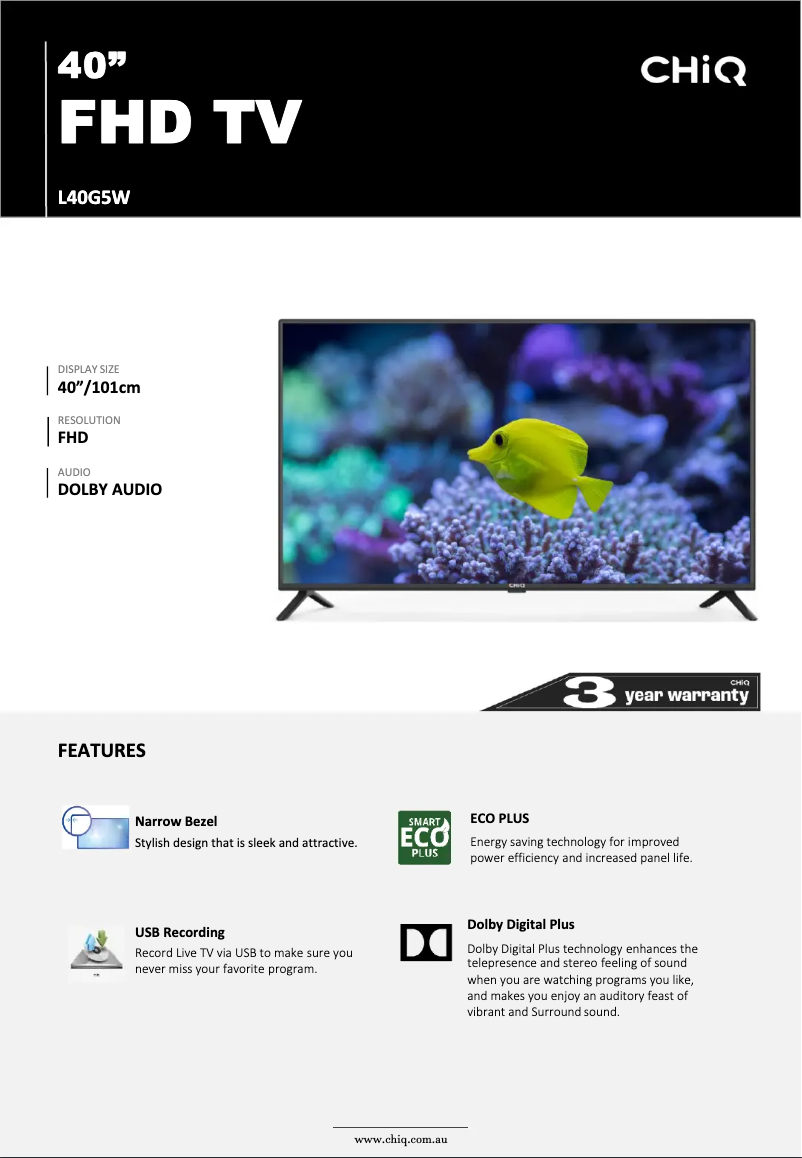 Image de la première page du manuel de l'appareil L40G5W