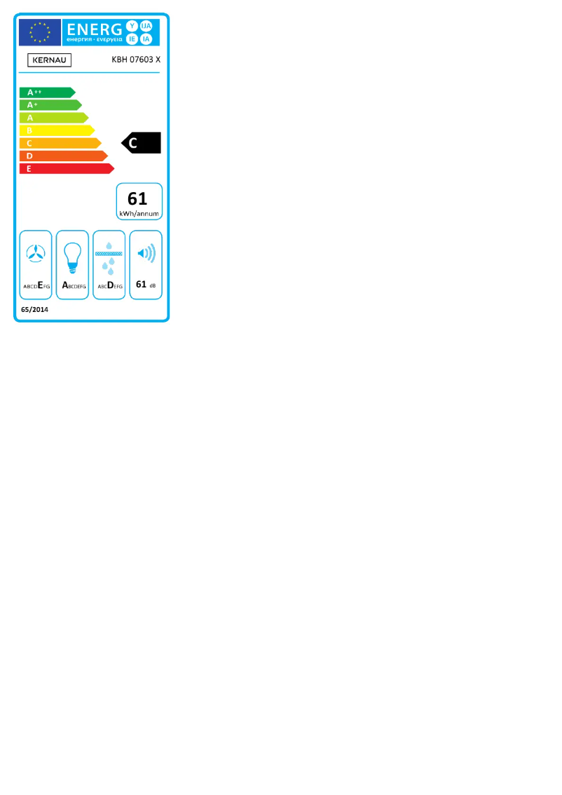 Página 1 del manual Etiqueta energética Kernau KBH 07603 X