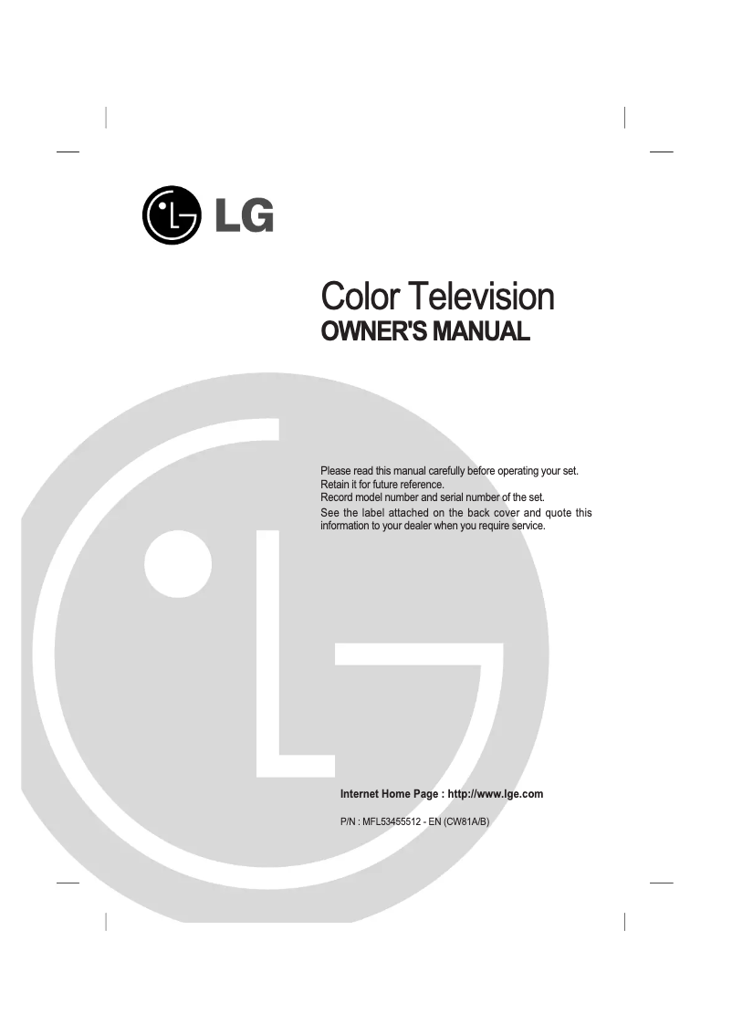 Page 1 de la notice Manuel utilisateur LG 21FS6RL