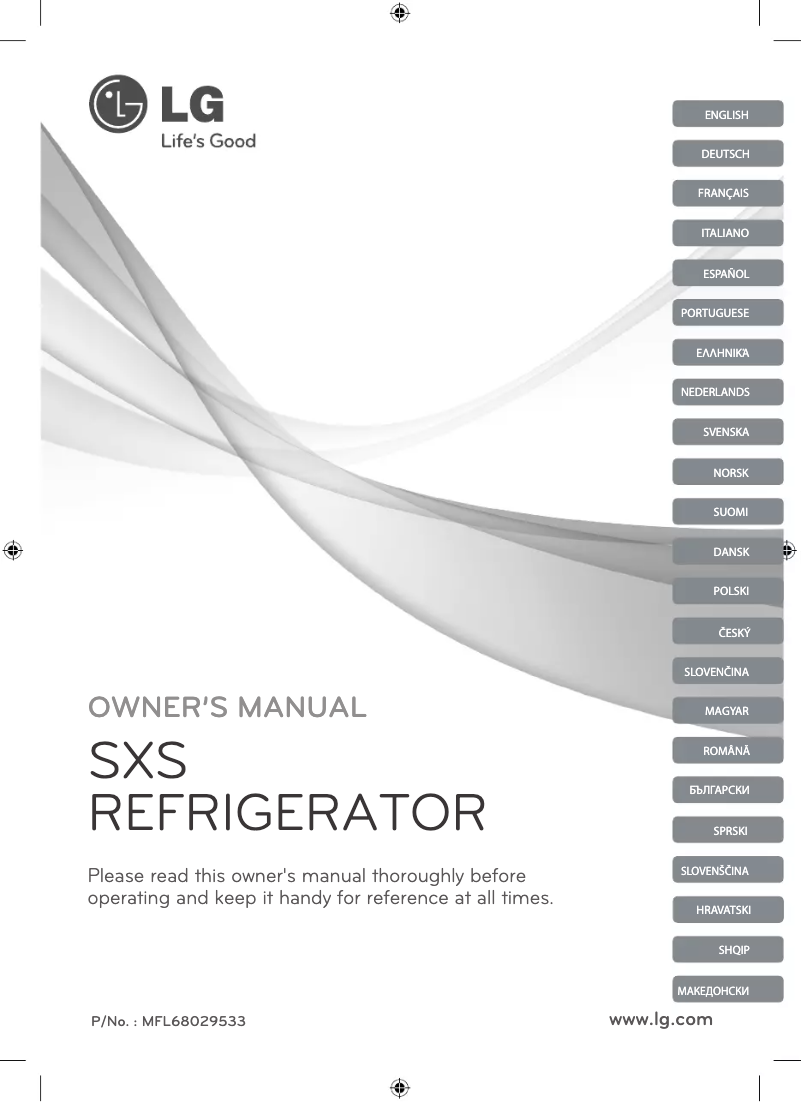 Page n°1 - Manuel utilisateur LG GSL545SWQZ