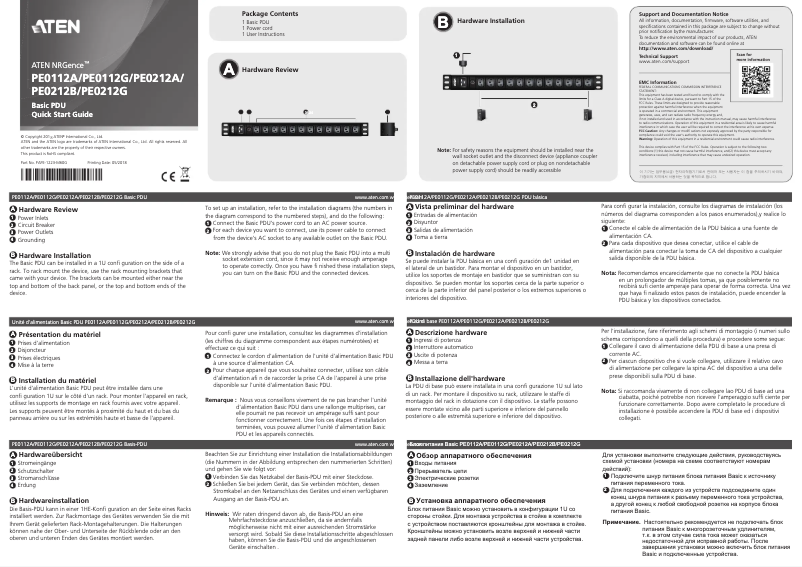 Page n°1 - Manuel utilisateur ATen PE0212A
