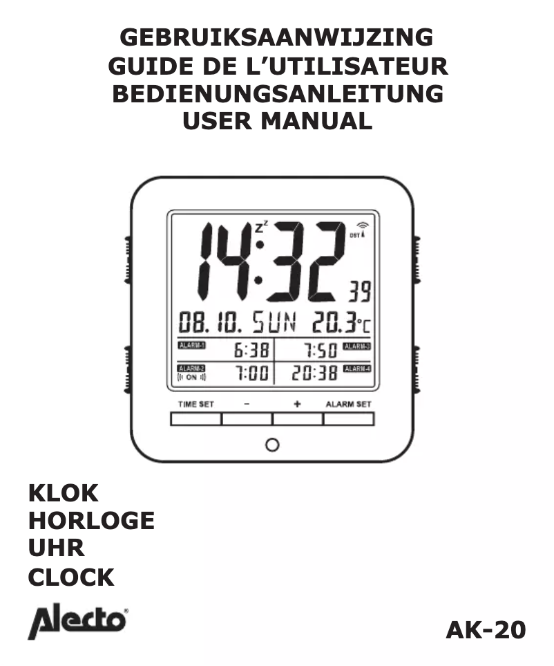 Page 1 de la notice Manuel utilisateur Alecto AK-20