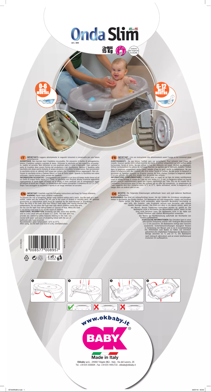 Image de la première page du manuel de l'appareil Onda Slim