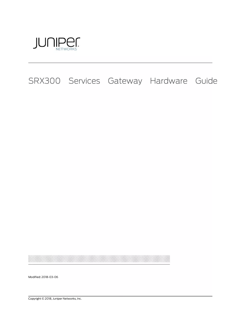 Page n°1 - Manuel utilisateur Juniper SRX300