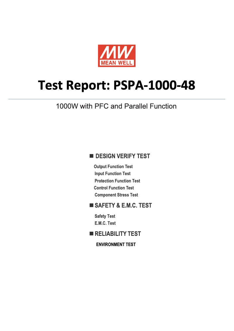 Image de la première page du manuel de l'appareil PSPA-1000-48
