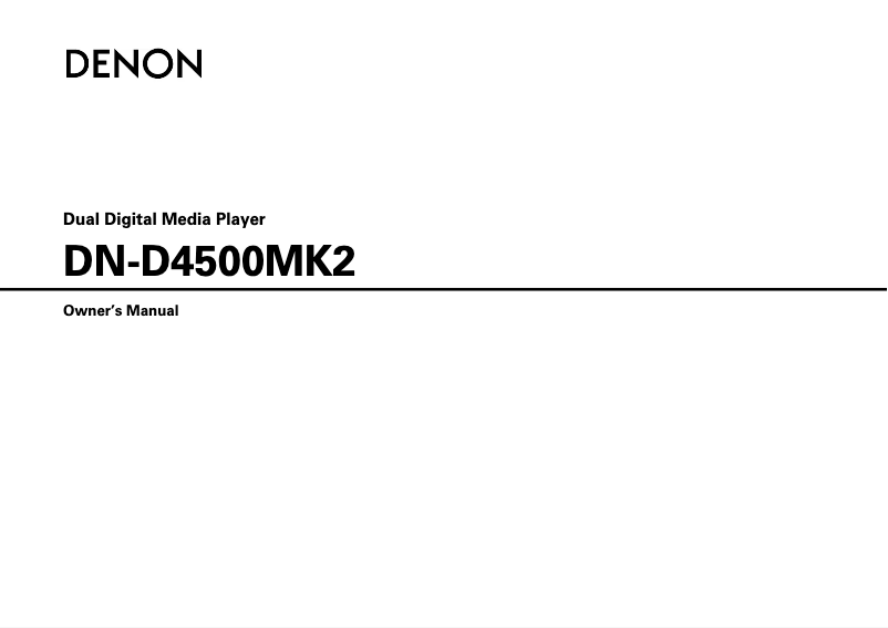 Image de la première page du manuel de l'appareil DN-D4500MK2