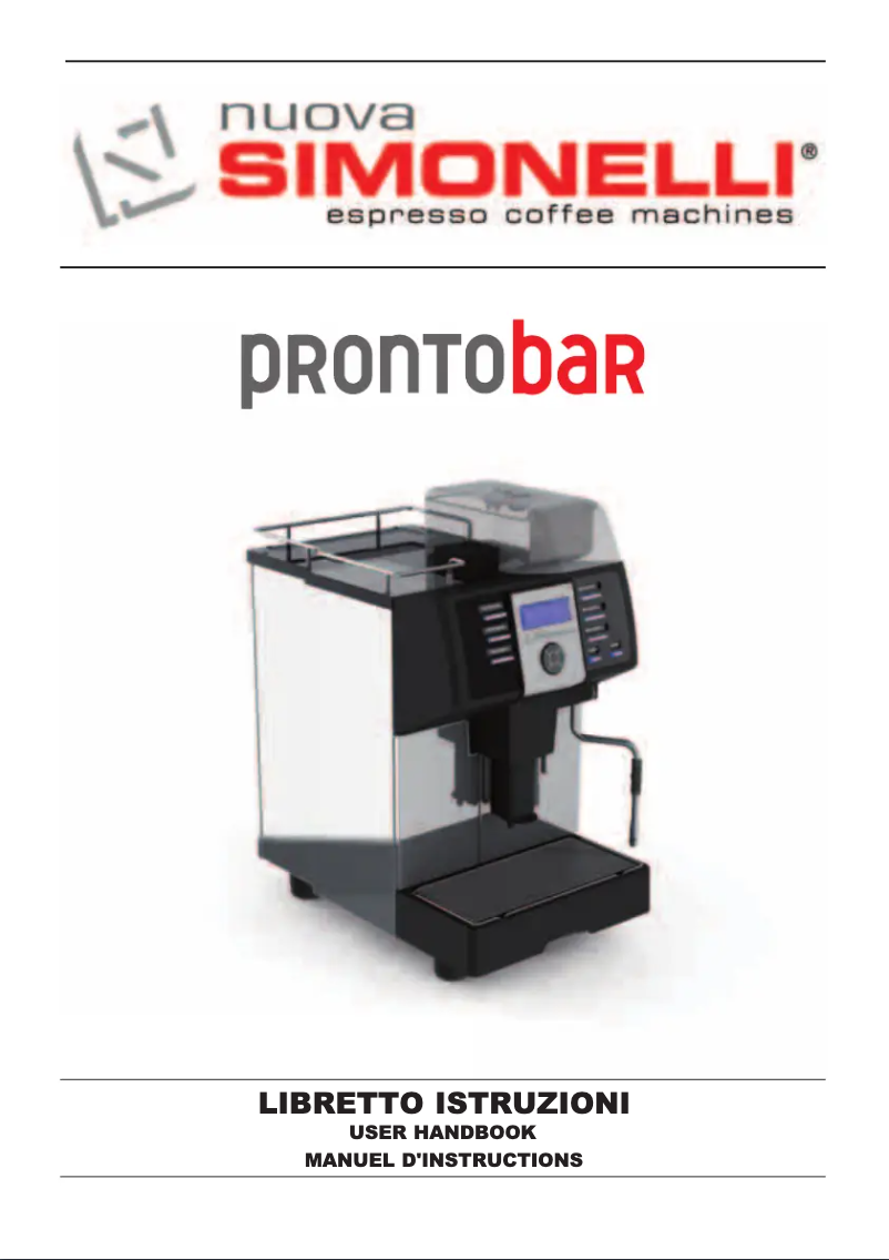 Page n°1 - Manuel utilisateur Nuova Simonelli Prontobar