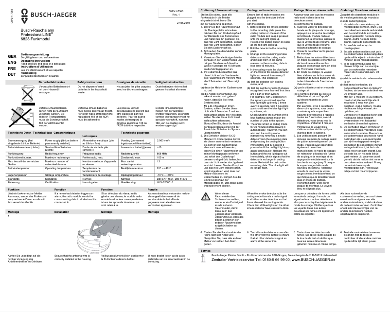 Page n°1 - Manuel utilisateur Busch-Jaeger 6828