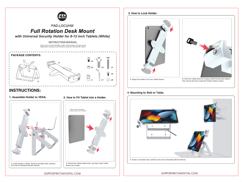 Página 1 del manual Manual de usuario CTA Digital PAD-LOCUHW