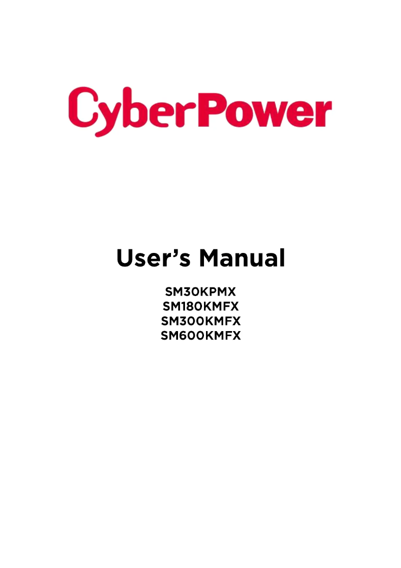 Page n°1 - Manuel utilisateur CyberPower SM300KMFX