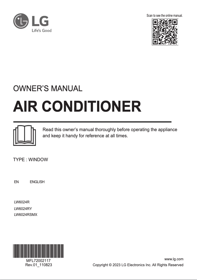 Image de la première page du manuel de l'appareil LW6024RSMX