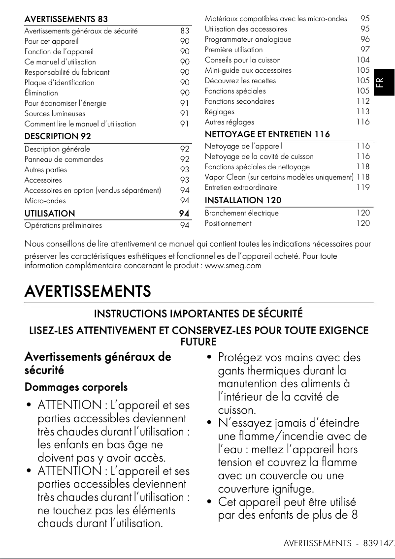 Image de la première page du manuel de l'appareil SO6102M2B3