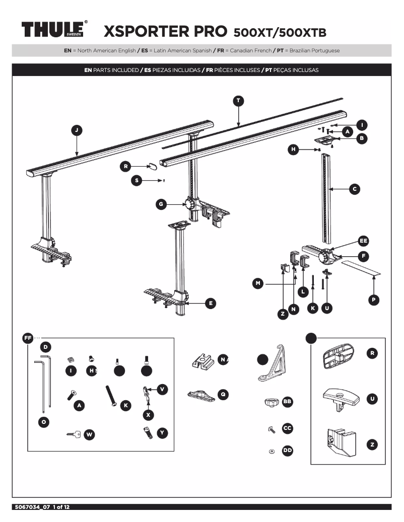 Page n°1 - Manuel utilisateur Thule Xsporter Pro 500XTB