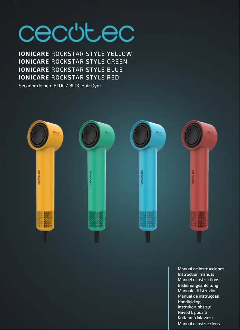 Page 1 de la notice Manuel utilisateur Cecotec IoniCare RockStar Style