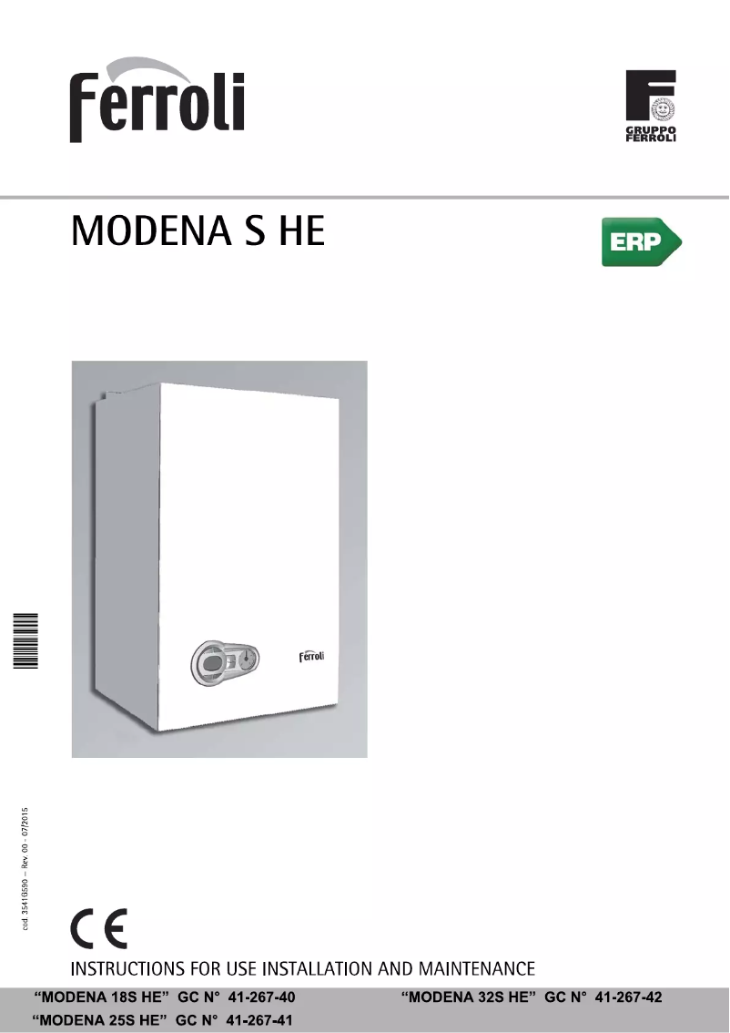 Page n°1 - Manuel utilisateur Ferroli Modena 18S HE