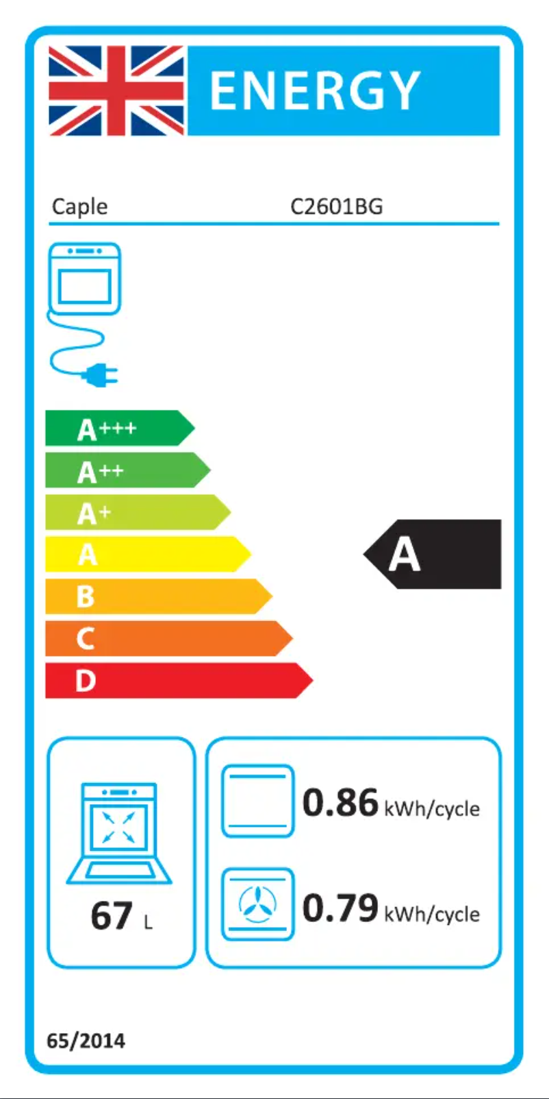 Page n°1 - Label énergétique Caple Sense Premium C2601